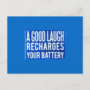 CARTE POSTALE UN BON RIRE RECHARGE VOS BATTERIES BONHEUR ET