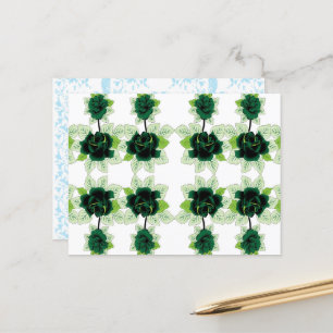 Carte Postale un bouquet de fleurs vertes sur un arrière - plan 