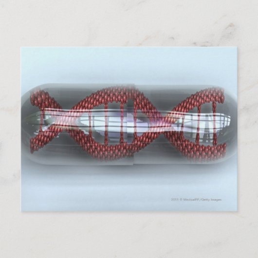 Carte Postale Un brin d'ADN dans une capsule (Devant)