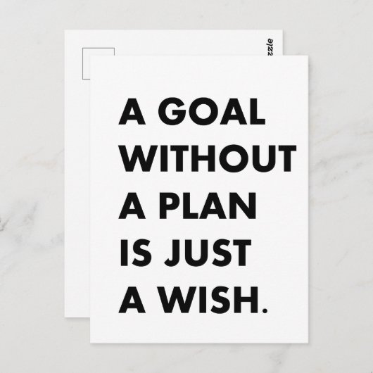 Carte Postale Un but sans plan (Devant / Derrière)