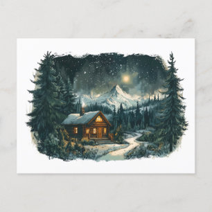 Carte Postale Un Cabine douillet dans une Wonderland d'hiver