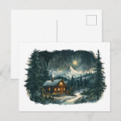 Carte Postale Un Cabine douillet dans une Wonderland d'hiver (Devant / Derrière)