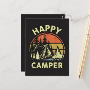 Carte Postale Un campeur heureux tout-petit garçon drôle camping