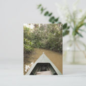 Carte Postale Un canoë en bois fait en arbre d'Eucylptus flotte (Debout devant)