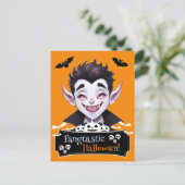 Carte Postale Un canon drôle pour Halloween fangtastique Vampire (Debout devant)