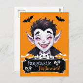 Carte Postale Un canon drôle pour Halloween fangtastique Vampire (Devant / Derrière)