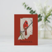 Carte Postale Un cardinal dans la forme de l'Indiana (Debout devant)