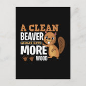 Carte Postale Un castor propre obtient toujours plus de bois cit (Devant)