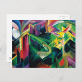 Carte Postale Un cerf dans un jardin de monastères par Franz Mar (Devant / Derrière)