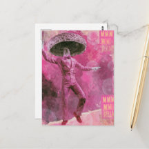 Un champignon de danse rétro rose idiot