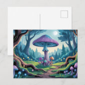 Carte Postale Un champignon violet (Devant / Derrière)