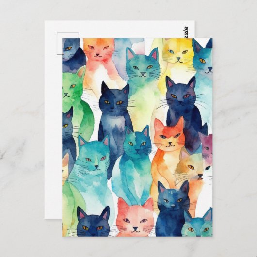 Carte Postale Un chaos de chats (Devant / Derrière)