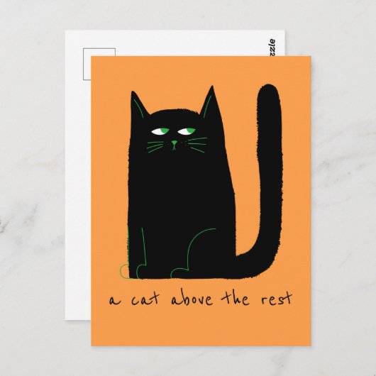 Carte Postale Un Chat Au-Dessus Du Reste Mignonne Humour Chat No (Devant / Derrière)