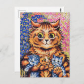 Carte Postale Un chat avec ses chatons par Louis Wain (Devant / Derrière)