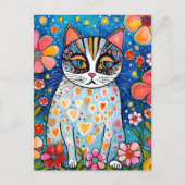 Carte Postale Un chat coloré (Devant)