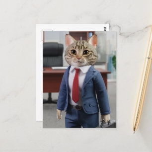 Carte Postale Un chat d'entreprise
