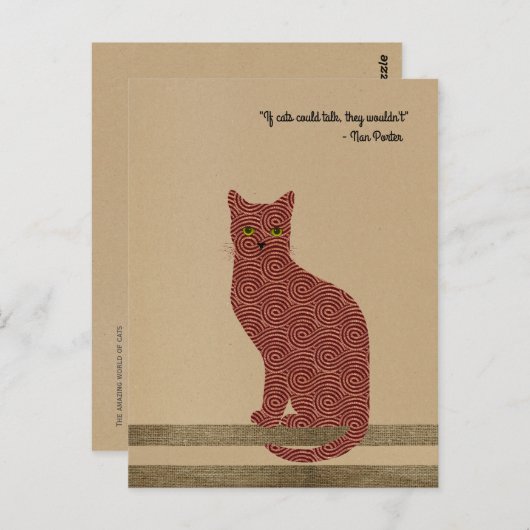 Carte Postale Un chat élégant. Seulement pour de vrais amoureux (Devant / Derrière)