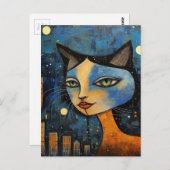 Carte Postale Un chat en ville (Devant / Derrière)