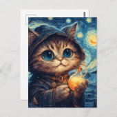 Carte Postale Un chat magique (Devant / Derrière)