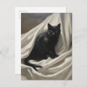 Carte Postale Un chat noir (Devant / Derrière)