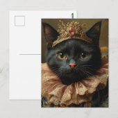 Carte Postale Un Chat Noir Royal (Devant / Derrière)