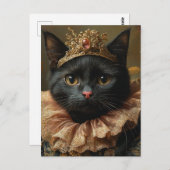 Carte Postale Un chat noir royal (Devant / Derrière)