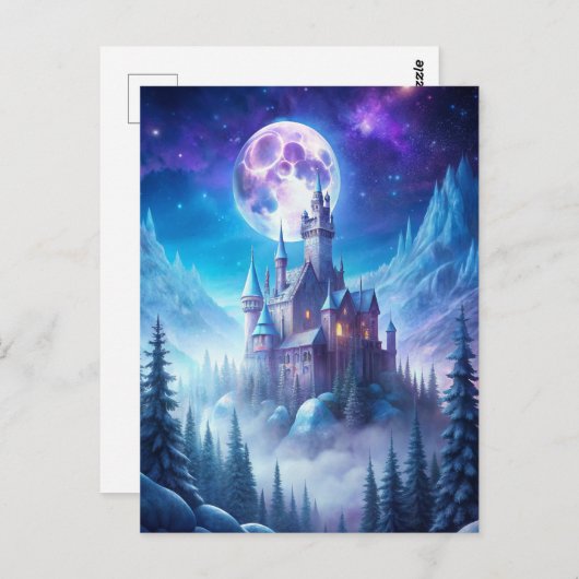 Carte Postale Un château en hiver (Devant / Derrière)