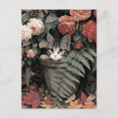 Carte Postale Un chaton adorable dans un pot à fleurs (Devant)