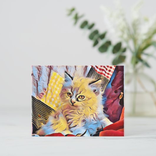 Carte Postale Un chaton Ragdoll (Debout devant)