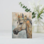 Carte Postale Un cheval avec une couronne florale (Debout devant)