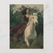 Carte Postale Un cheval et un cavalier dans les bois (Devant)