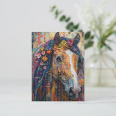 Carte Postale Un Cheval Floral (Debout devant)