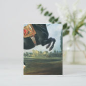 Carte Postale Un cheval noir exécutant la Courbette (Debout devant)