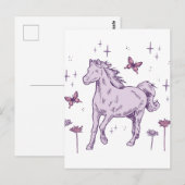 Carte Postale Un cheval violet (Devant / Derrière)
