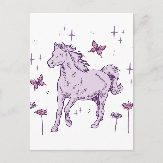 Carte Postale Un cheval violet (Devant)