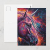 Carte Postale Un cheval violet magique (Devant / Derrière)