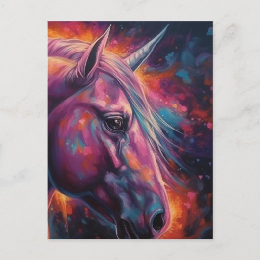 Carte Postale Un cheval violet magique (Devant)