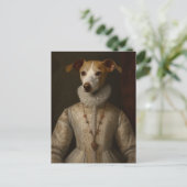 Carte Postale Un chien en robe renaissance (Debout devant)