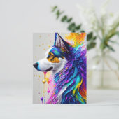 Carte Postale Un chien très coloré (Debout devant)