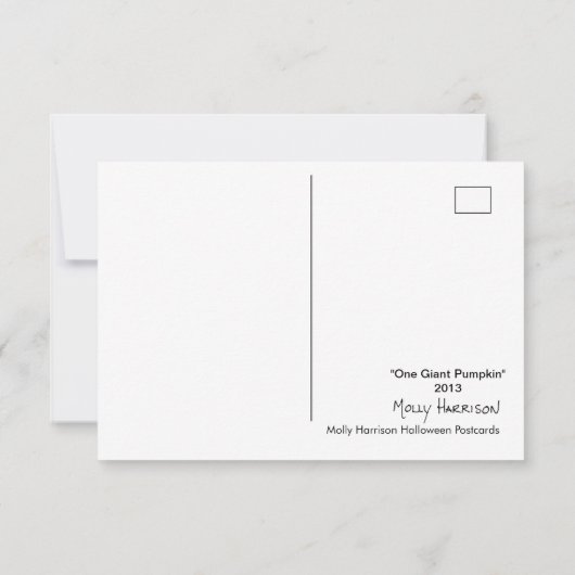 Carte postale Un Citrouille géant pour Halloween (Dos)