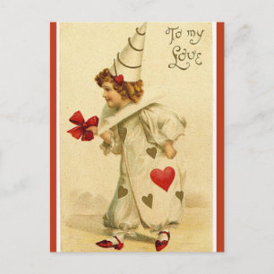 Carte Postale Un clown amoureux vintage