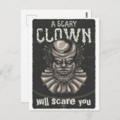 Carte Postale Un Clown Effrayant (Devant / Derrière)