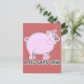Carte Postale Un Cochon Dit Rose (Debout devant)