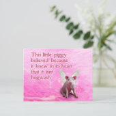 Carte Postale Un cochonnet croyait (Debout devant)