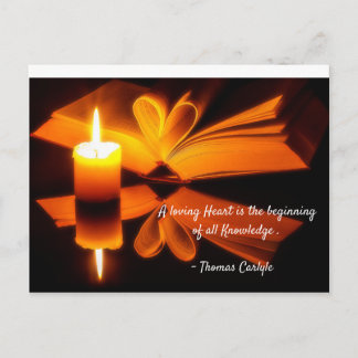 Carte Postale Un coeur aimant est le commencement de toute conna