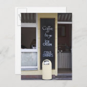 Carte Postale un coffee shop avec café pour aller signer (Devant / Derrière)