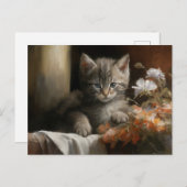 Carte Postale Un Coin Cosy Tabby Kitten (Devant / Derrière)