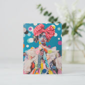 Carte Postale Un collage de dame à la mode à pois (Debout devant)