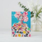 Carte Postale Un collage de dame à pois à la mode (Debout devant)