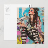 Carte Postale Un collage de dame de mode (Devant / Derrière)